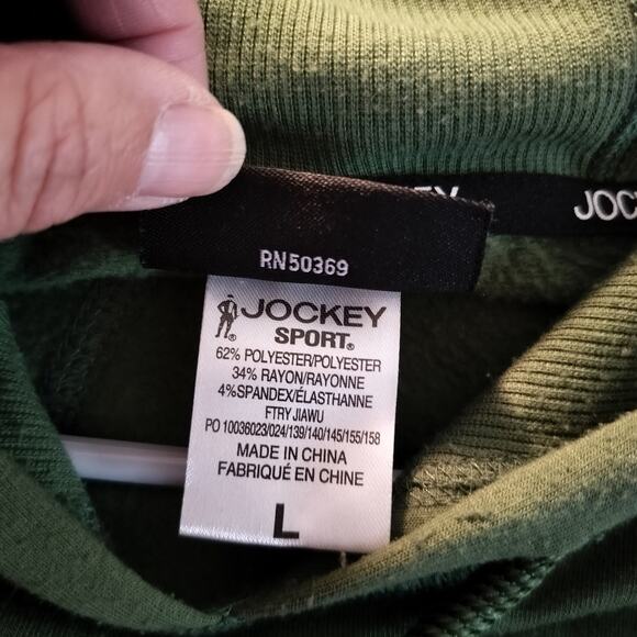 4581) Jockey Sport Men's Green  Cozy Pullover Hoodie Large - Picture 8 of 9